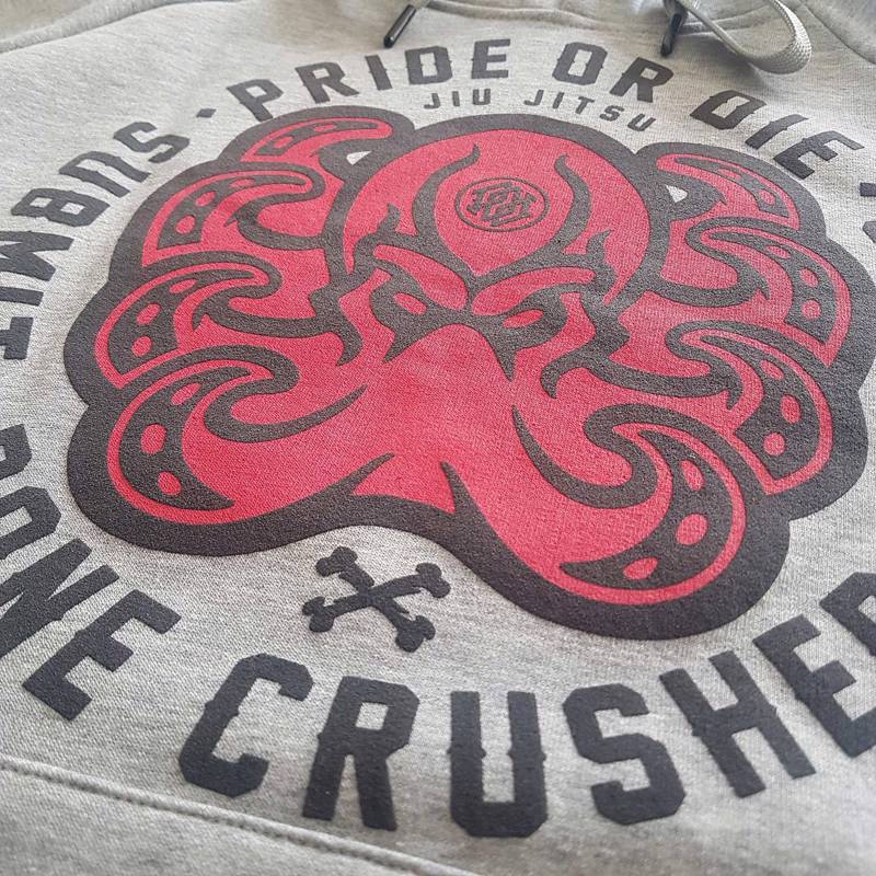 PRIDE OR DIE bone crusher hoodie-grey